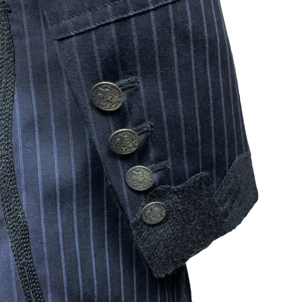 VINTAGE Asylum by Raw7 Pinstripe Trench Coat with Embroidery - Picture 6 of 9